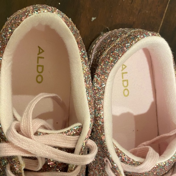 Aldo Glitter Pink Sneakers Size 7.5 - Picture 3 of 5